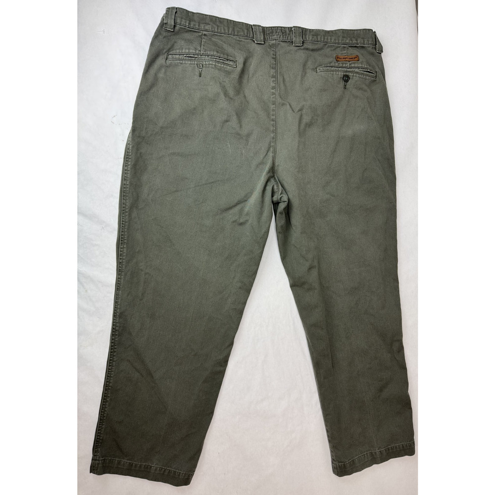VTG Polo Jeans Co. Leather Logo Ralph Lauren Utility Pleat Chino Pants Green 40"